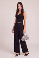 Belted High Waist Wide Leg Pants