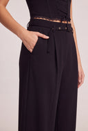 Belted High Waist Wide Leg Pants