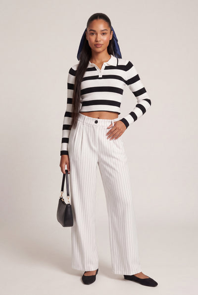 Aylin Pinstripe Wide Leg Pants