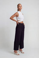 Pleated Wide-Leg Dress Pants