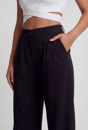 Pleated Wide-Leg Dress Pants
