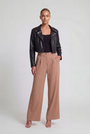 Pleated Wide-Leg Dress Pants