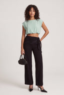 Side Tie Wide Leg Pants