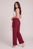 Side Tie Wide Leg Pants
