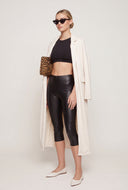 Vegan Leather Capri Leggings