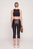 Vegan Leather Capri Leggings