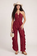Ruffled Halter Jumpsuit