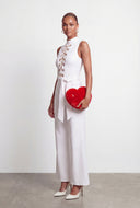 Maelynn Chain Crepe Knit Flared Leg Jumpsuit