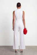 Maelynn Chain Crepe Knit Flared Leg Jumpsuit