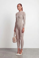 Daphne Rib Knit Zip Front Catsuit