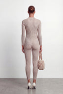 Daphne Rib Knit Zip Front Catsuit