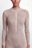 Daphne Rib Knit Zip Front Catsuit
