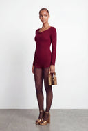 Ariyah Glitter Cowl Neck Long Sleeve Romper