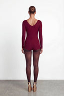 Ariyah Glitter Cowl Neck Long Sleeve Romper