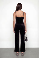 Rhinestone Velvet Sweetheart Bustier Jumpsuit