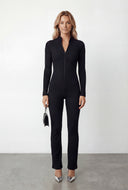 Jovie Ribbed Zip Mock Neck Jumpsuit
