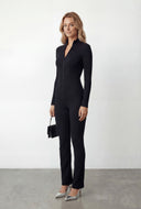 Jovie Ribbed Zip Mock Neck Jumpsuit