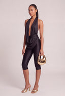Plunge Capri Jumpsuit