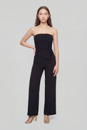 Asymmetrical Crepe Strapless Jumpsuit