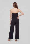 Asymmetrical Crepe Strapless Jumpsuit