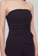 Asymmetrical Crepe Strapless Jumpsuit