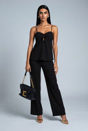 Textured Keyhole Jumpsuit