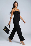 Textured Keyhole Jumpsuit