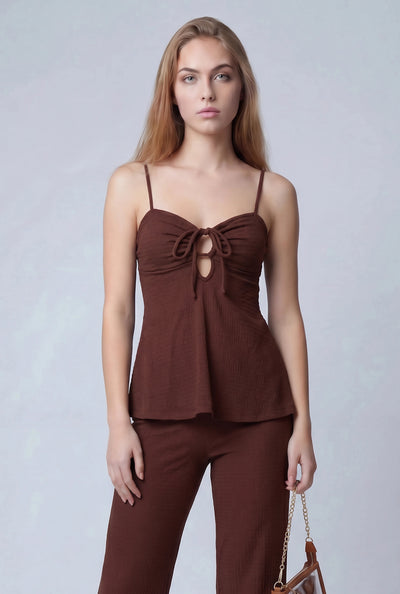 Textured Keyhole Jumpsuit