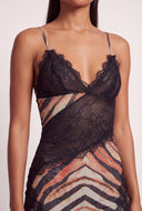 Lace Insert Romper with Head Wrap
