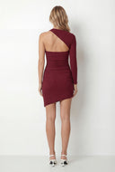 Glitter Metallic Detail One Shoulder Mini Dress