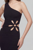 Daisy Cutout One Shoulder Maxi Dress