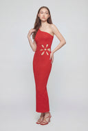Daisy Cutout One Shoulder Maxi Dress