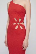 Daisy Cutout One Shoulder Maxi Dress