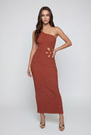 Daisy Cutout One Shoulder Maxi Dress