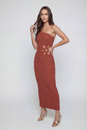 Daisy Cutout One Shoulder Maxi Dress