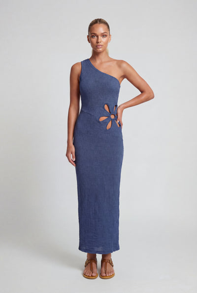Daisy Cutout One Shoulder Maxi Dress