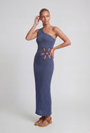 Daisy Cutout One Shoulder Maxi Dress