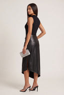 Vegan Leather Asymmetrical Dress