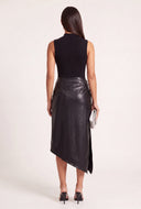 Vegan Leather Asymmetrical Dress