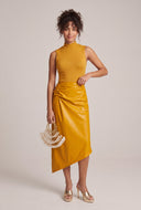 Vegan Leather Asymmetrical Dress