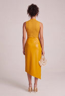 Vegan Leather Asymmetrical Dress