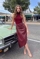 Vegan Leather Asymmetrical Dress