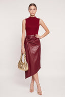 Vegan Leather Asymmetrical Dress