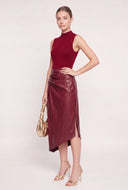 Vegan Leather Asymmetrical Dress