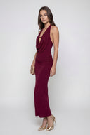 Plunge Cowl Neck Cocktail Dress