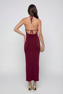 Plunge Cowl Neck Cocktail Dress