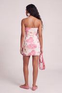 Beaded Floral Strapless Mini Dress