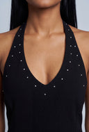 Studded Halter Mini Dress