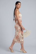 Floral Strapless Midi Dress