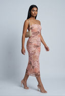Floral Strapless Midi Dress